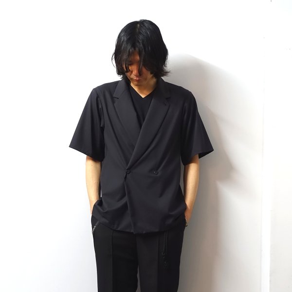 ETHOSENS(エトセンス)/Short sleeve jacket/Iron black