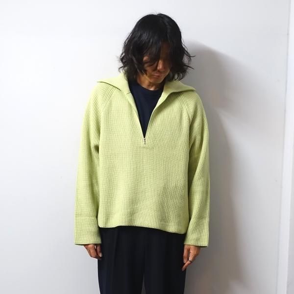 URU(ウル)/HALF ZIP KNIT/L.Green　通販 取り扱い-CONCRETE RIVER