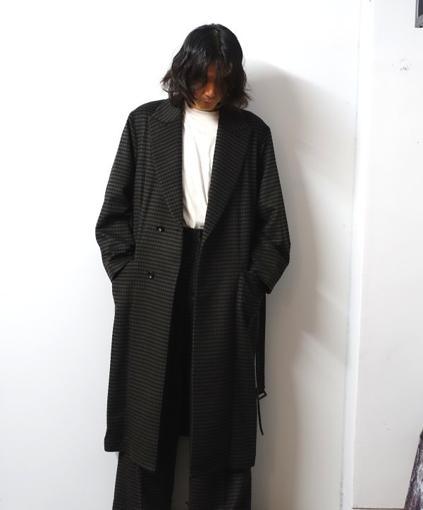 <img class='new_mark_img1' src='https://img.shop-pro.jp/img/new/icons13.gif' style='border:none;display:inline;margin:0px;padding:0px;width:auto;' />stein(シュタイン)/OVERSIZED MAXI-LENGTH DOUBLE BREASTED COAT/Gingham