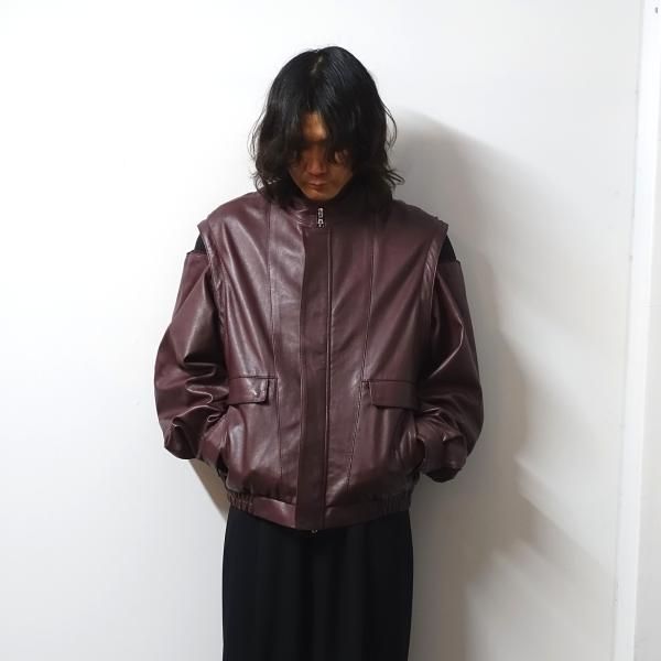 stein(シュタイン)/DETACHABLE SLEEVES LEATHER BLOUSON/BORDEAUX 