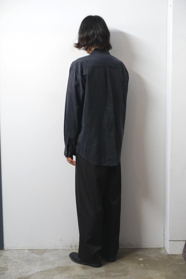 美品 定価52,800円 STEIN ピンタックトラウザーミラノリブ stein(シュタイン)/EXTRA WIDE TROUSERS/Dark charcoal 通販