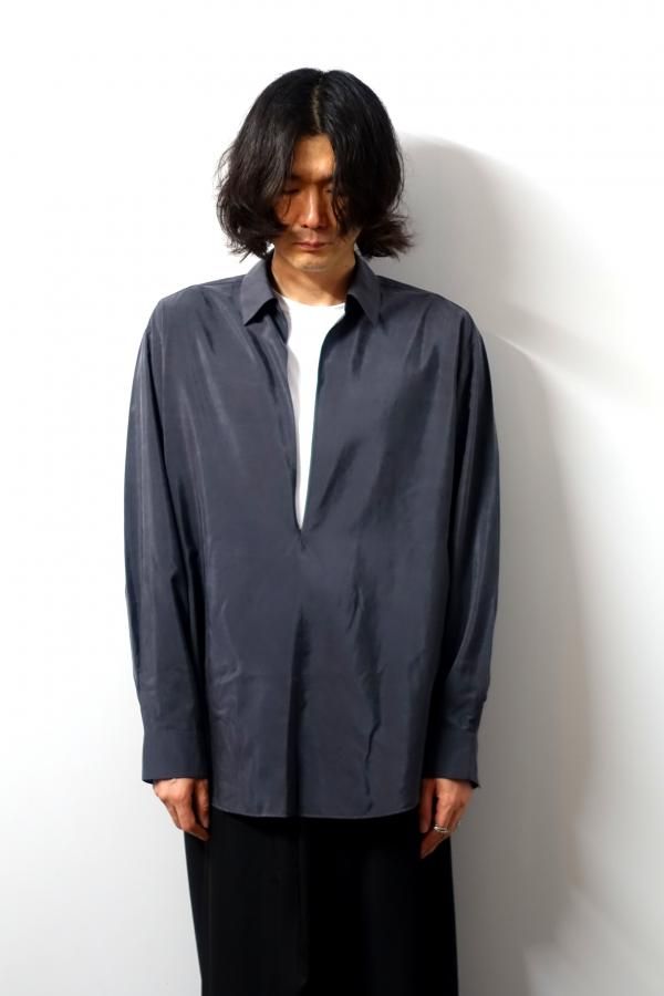 ssstein(シュタイン)/SILK NYLON SKIPPER SHIRT/BLACK 通販