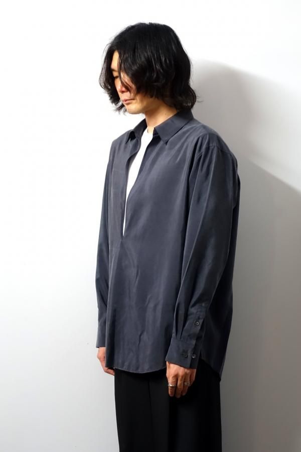 ssstein(シュタイン)/SILK NYLON SKIPPER SHIRT/CHARCOAL 通販