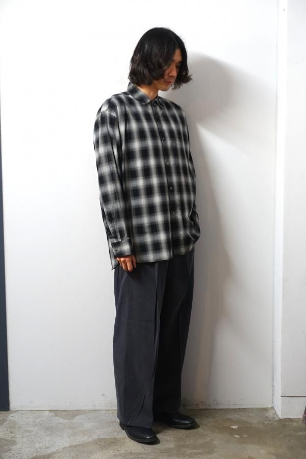 ssstein(シュタイン)/OVERSIZED DOWN PAT SHIRT/BLACK OMBRE