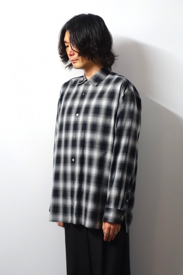 ssstein(シュタイン)/OVERSIZED DOWN PAT SHIRT/BLACK OMBRE 通販 取り扱い-CONCRETE RIVER