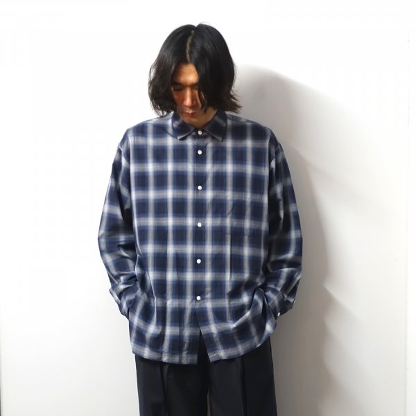 ssstein(シュタイン)/OVERSIZED DOWN PAT SHIRT/NAVY OMBRE 通販 取り扱い-CONCRETE RIVER