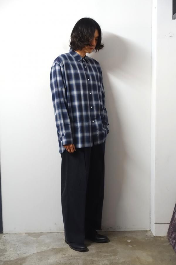 ssstein(シュタイン)/OVERSIZED DOWN PAT SHIRT/NAVY OMBRE 通販