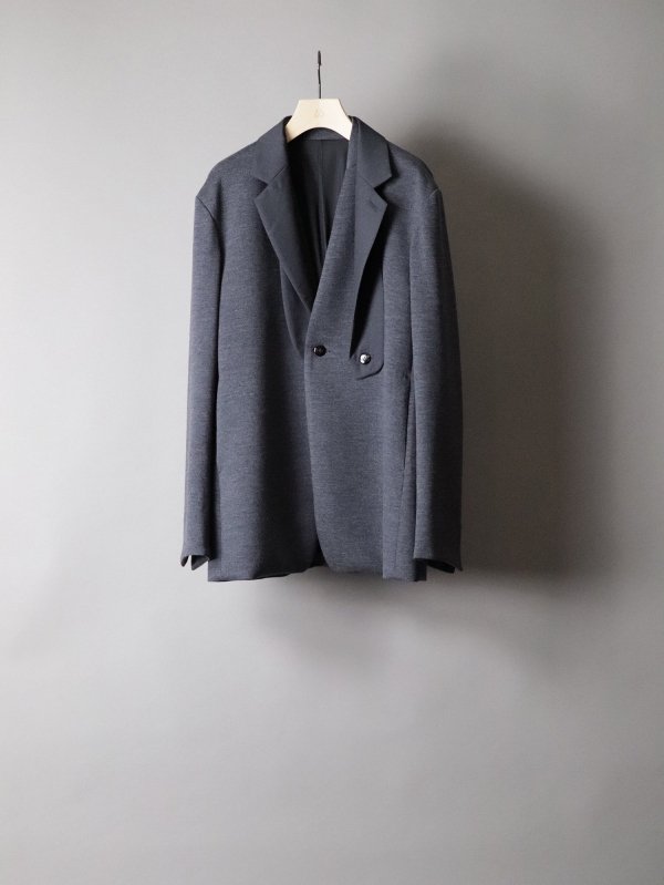 ETHOSENS(エトセンス)/Attach collar sweatjacket/Charcoal gray 通販 取り扱い-CONCRETE  RIVER