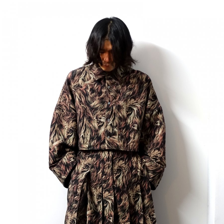 SHINYAKOZUKA(䥳)/CROPPED GIANT SHIRT/BROWN