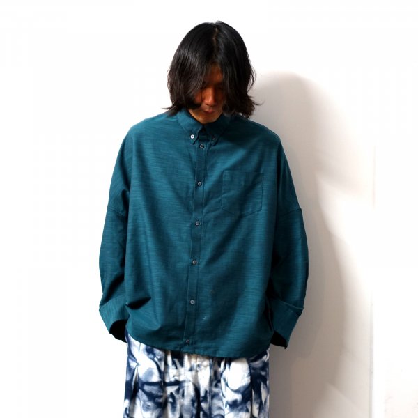 SHINYAKOZUKA(シンヤコズカ)/GIANT SHIRT WITH NO BIJOU/POOL GREEN 通販 取り扱い-CONCRETE  RIVER