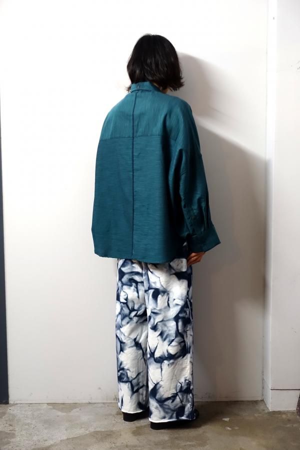 SHINYAKOZUKA(シンヤコズカ)/CROPPED GIANT SHIRT/POOL GREEN