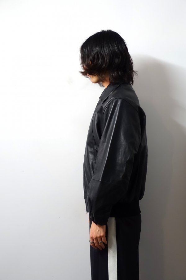 stein(シュタイン)/LEATHER ZIP SHORT JACKET/BLACK CONCRETE RIVER/ 取扱い,通販