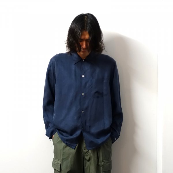 URU()/REGULAR COLLAR L/S SHIRTS/NAVY