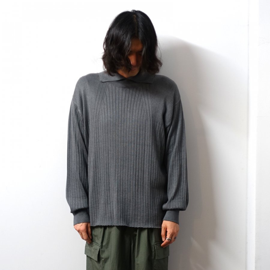 URU()/TURTLE NECK KNIT/GRAY