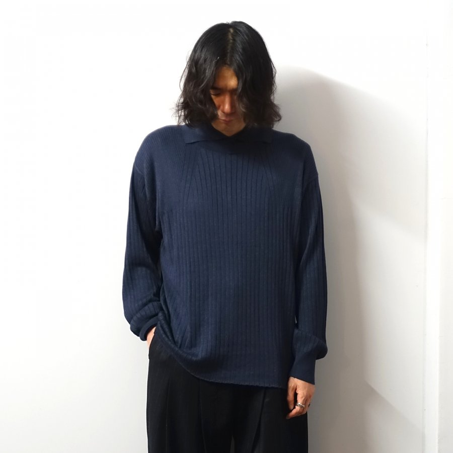 URU()/TURTLE NECK KNIT/NAVY