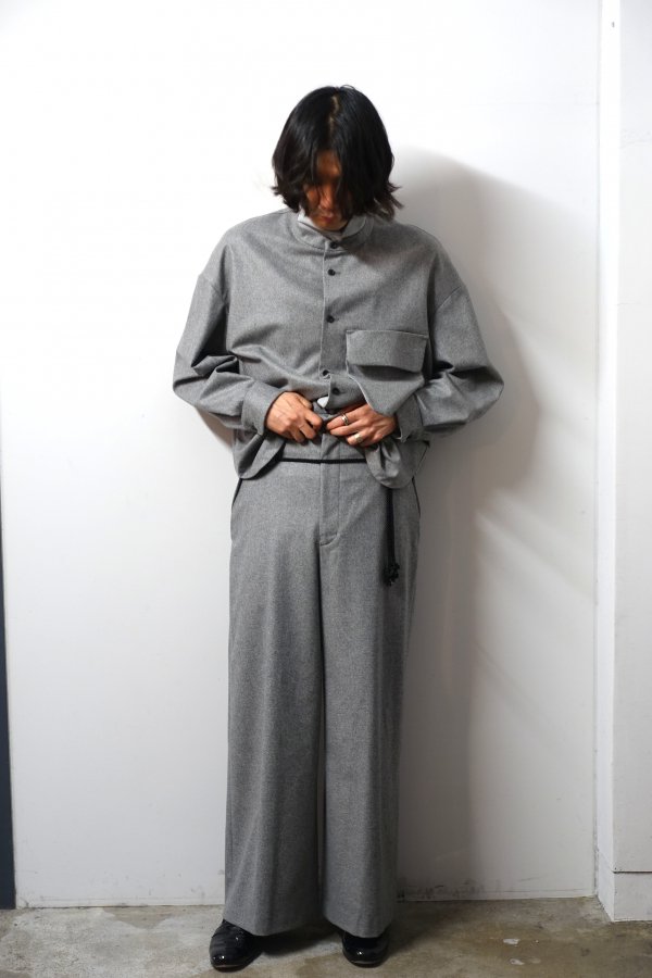 ETHOSENS(エトセンス)/Flannel baggy slacks/Light gray 通販 取り扱い-CONCRETE RIVER