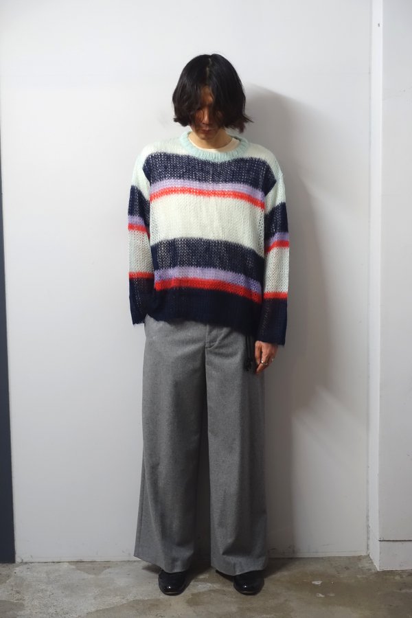 ETHOSENS(エトセンス)/Flannel baggy slacks/Light gray 通販 取り扱い-CONCRETE RIVER