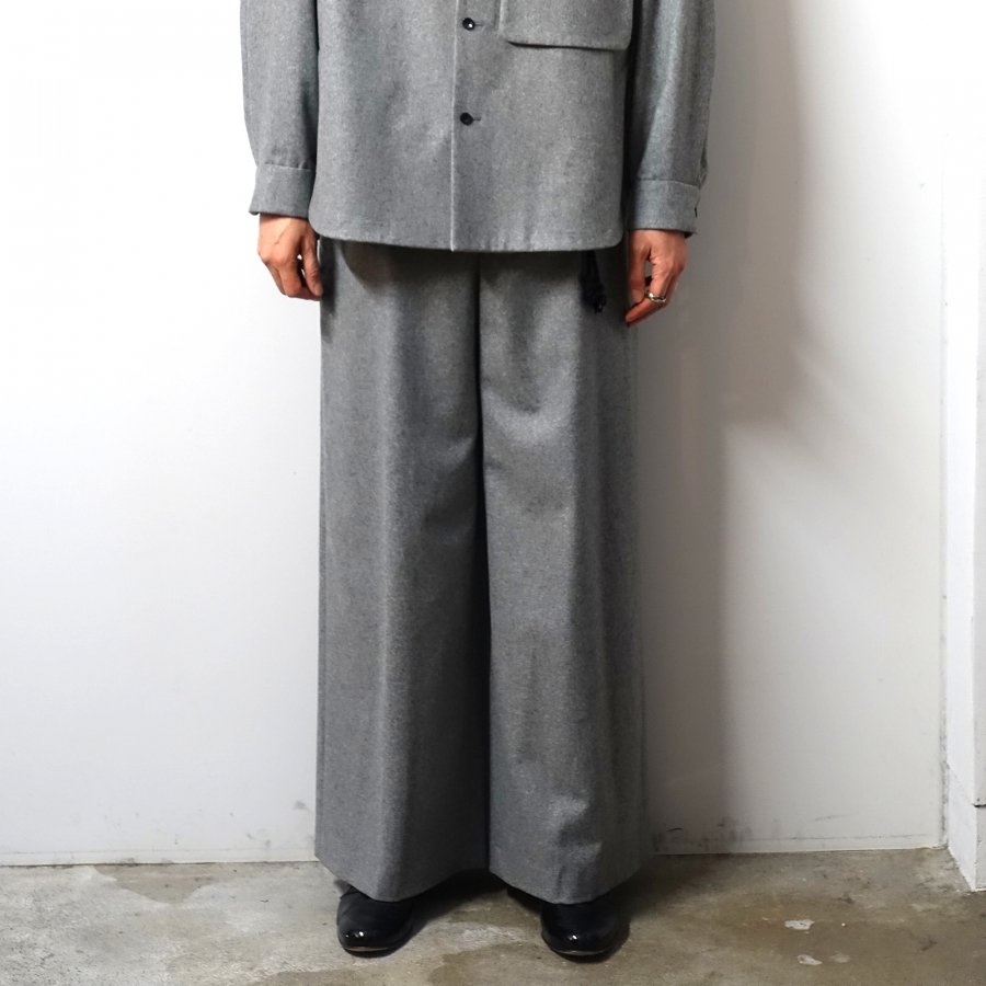 ETHOSENS(ȥ)/Flannel baggy slacks/Light gray