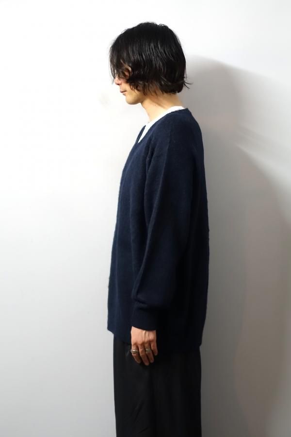 崖丸リュークページ URU(ウル)/V NECK KNIT/D.NAVY 通販 取り扱い-CONCRETE RIVER