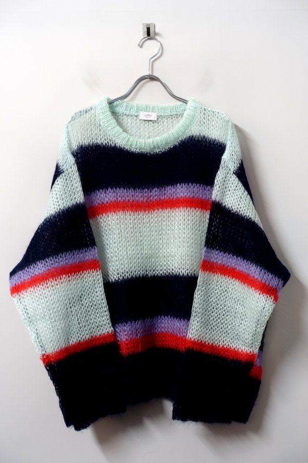 URU(ウル)/CREW NECK KNIT/NAVY×MINT 通販 取り扱い-CONCRETE RIVER