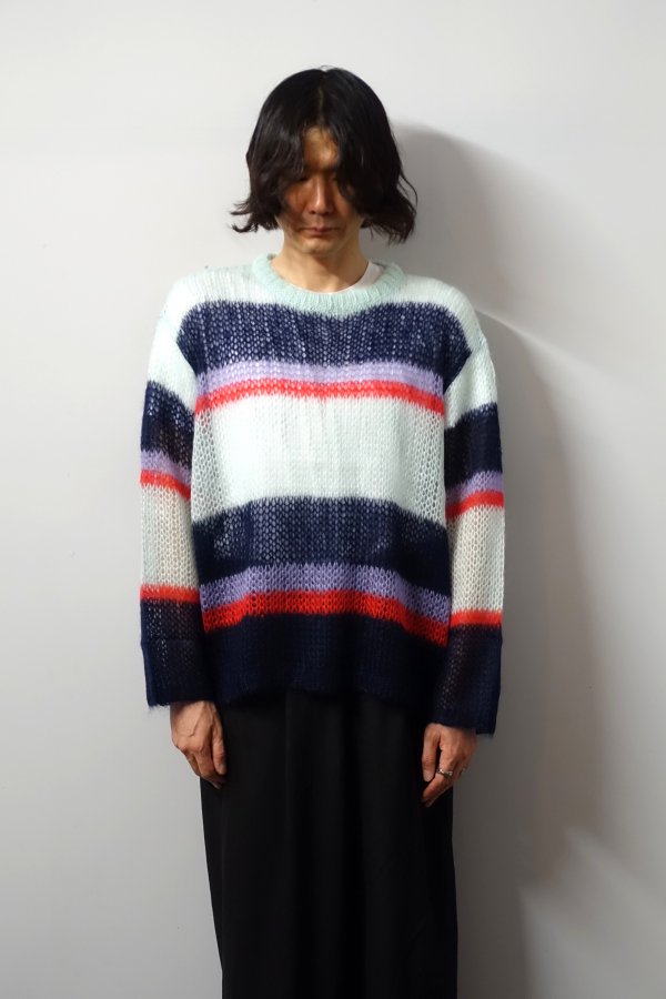 URU(ウル)/CREW NECK KNIT/NAVY×MINT 通販 取り扱い-CONCRETE RIVER