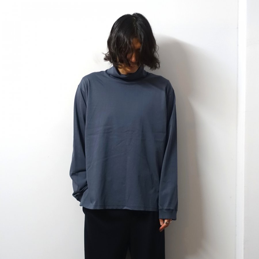 URU()/TURTLE NECK L/S TEE/CHARCOAL