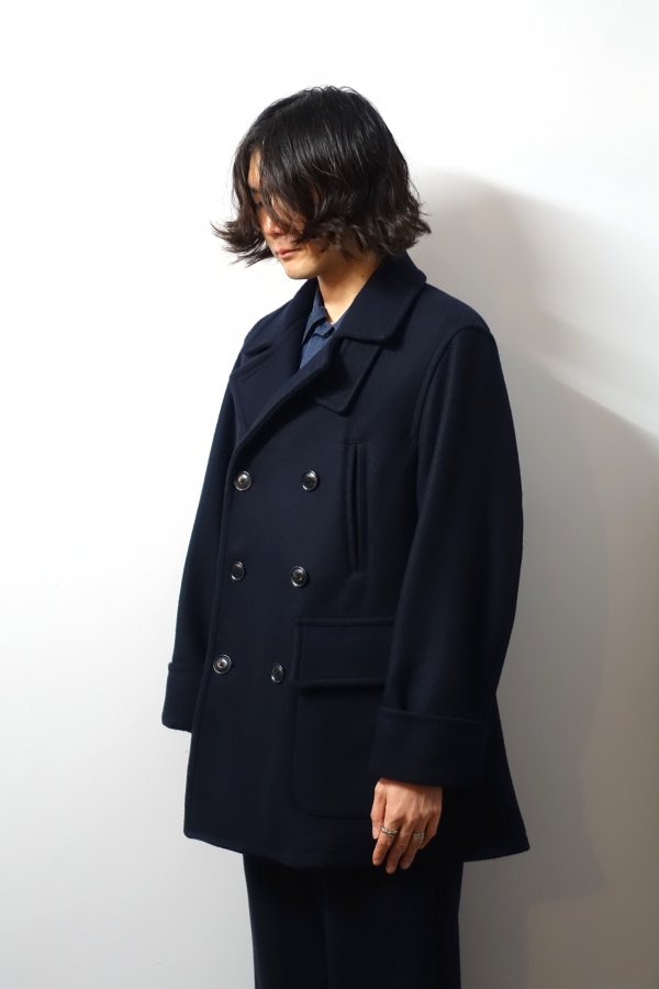 URU(ウル)/DOUBLE BREASTED COAT/NAVY 通販 取り扱い-CONCRETE RIVER