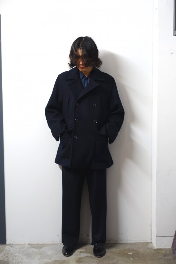 URU(ウル)/DOUBLE BREASTED COAT/NAVY 通販 取り扱い-CONCRETE RIVER