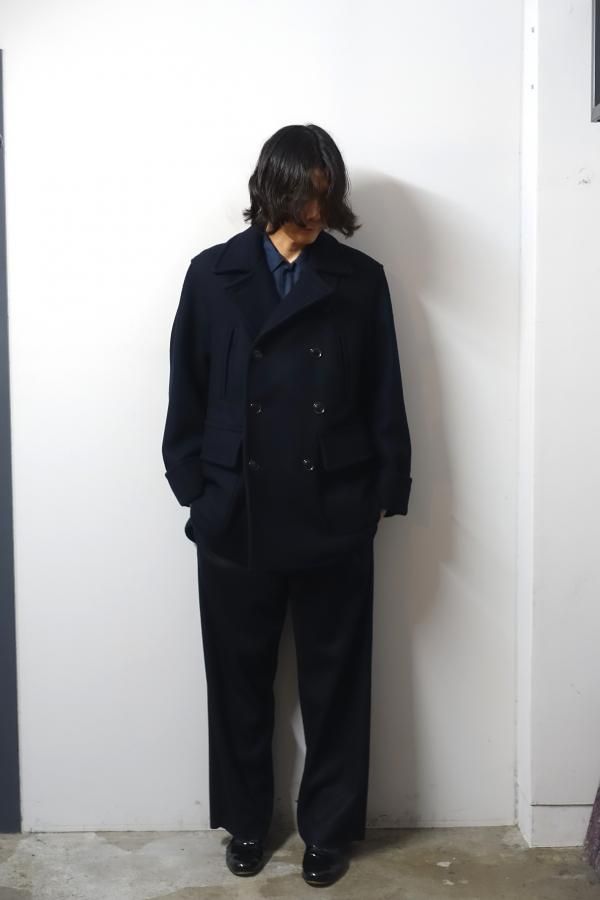 URU(ウル)/DOUBLE BREASTED COAT/NAVY 通販 取り扱い-CONCRETE RIVER
