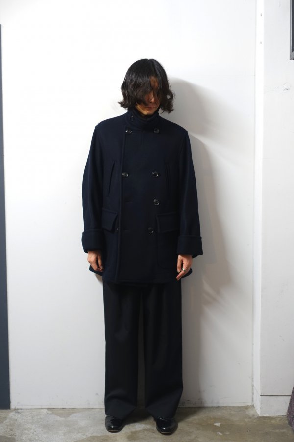 URU(ウル)/DOUBLE BREASTED COAT/NAVY 通販 取り扱い-CONCRETE RIVER