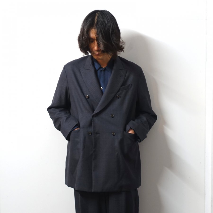 URU()/DOUBLE BREASTED JACKET/CHARCOAL