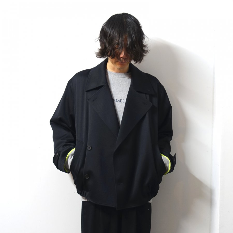 <img class='new_mark_img1' src='https://img.shop-pro.jp/img/new/icons13.gif' style='border:none;display:inline;margin:0px;padding:0px;width:auto;' />ssstein(奿)/W/SI SATIN OVERSIZED DOUBLE BREAST BLOUSON/BLACK