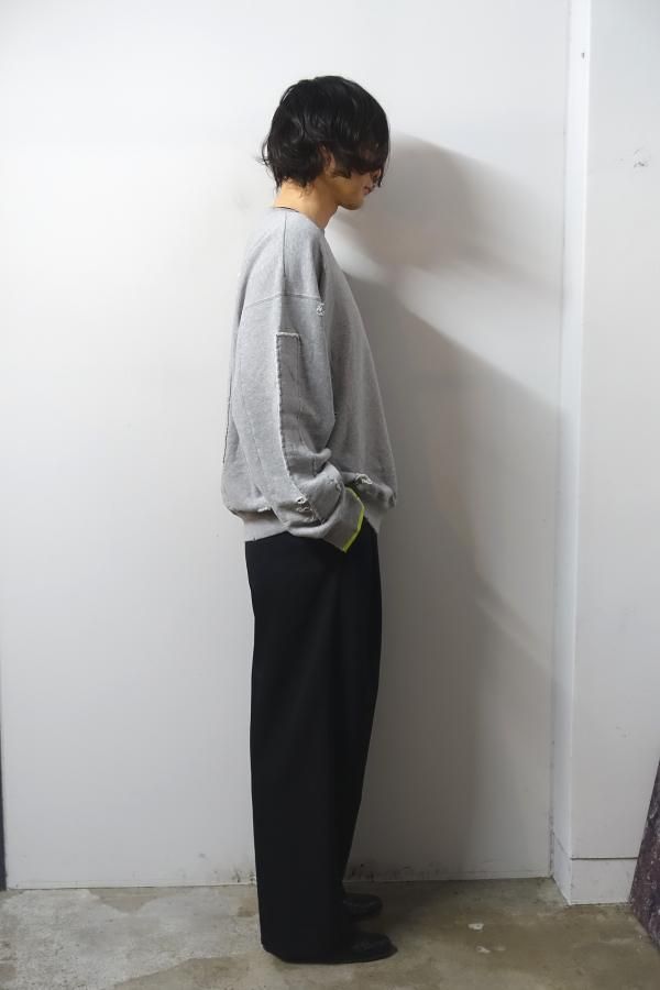 パンツ W/SI Satin Twist Seam Wide Easy Trousers ssstein_MEN'S W/SI SATIN TWIST SEAM WIDE EASY TROUSERS - DIMPLE
