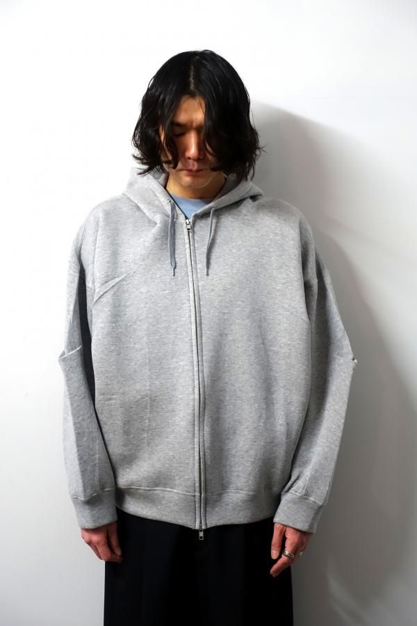ssstein(シュタイン)/COTTON DOUBLE KNIT TUCKED ZIP HOODY/TOP