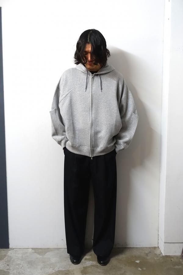 ssstein(シュタイン)/COTTON DOUBLE KNIT TUCKED ZIP HOODY/TOP