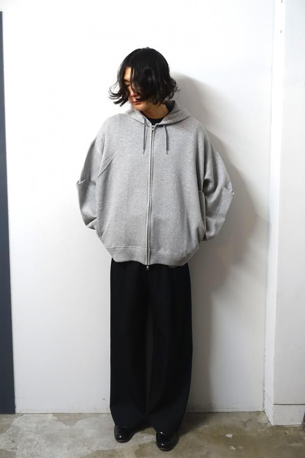 ssstein(シュタイン)/COTTON DOUBLE KNIT TUCKED ZIP HOODY/TOP