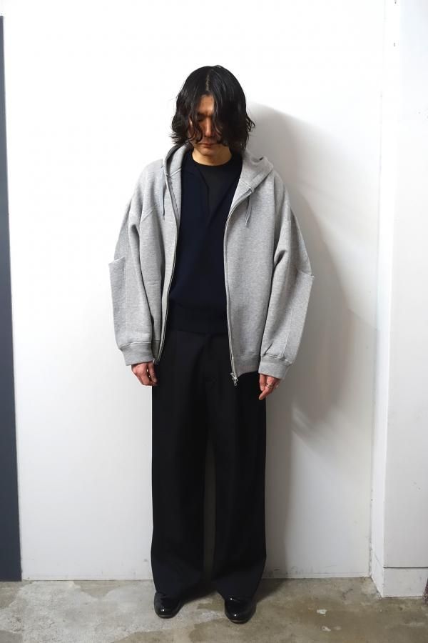 ssstein(シュタイン)/COTTON DOUBLE KNIT TUCKED ZIP HOODY/TOP