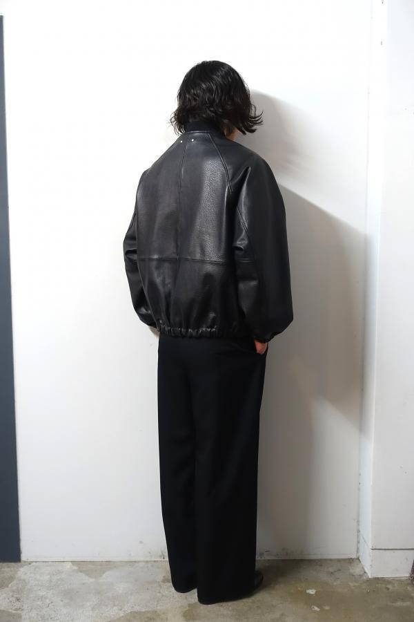 ssstein(シュタイン)/SHRUNK LEATHER ZIP SHORT JACKET/BLACK