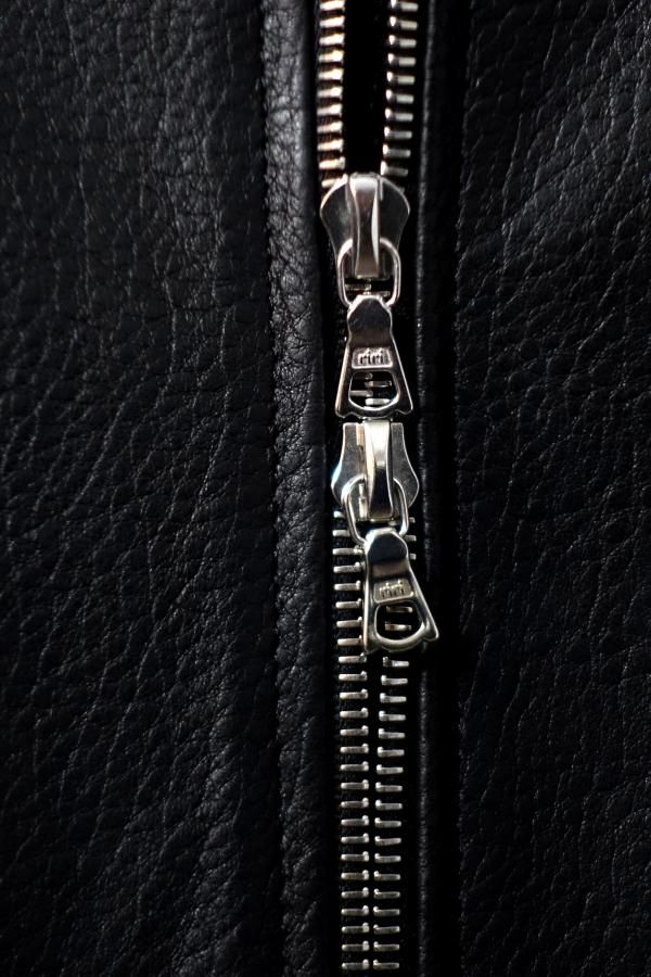 ssstein(シュタイン)/SHRUNK LEATHER ZIP SHORT JACKET/BLACK
