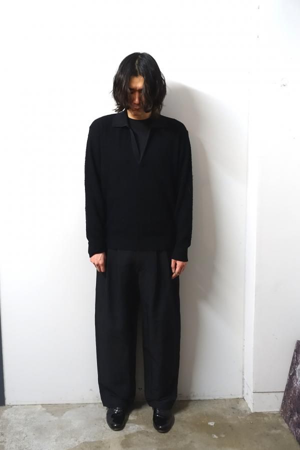 トップス stein 25SS Sheer Light Knit Skipper L/S ssstein(シュタイン)/SHEER LIGHT KNIT SKIPPER LS/BLACK 通販