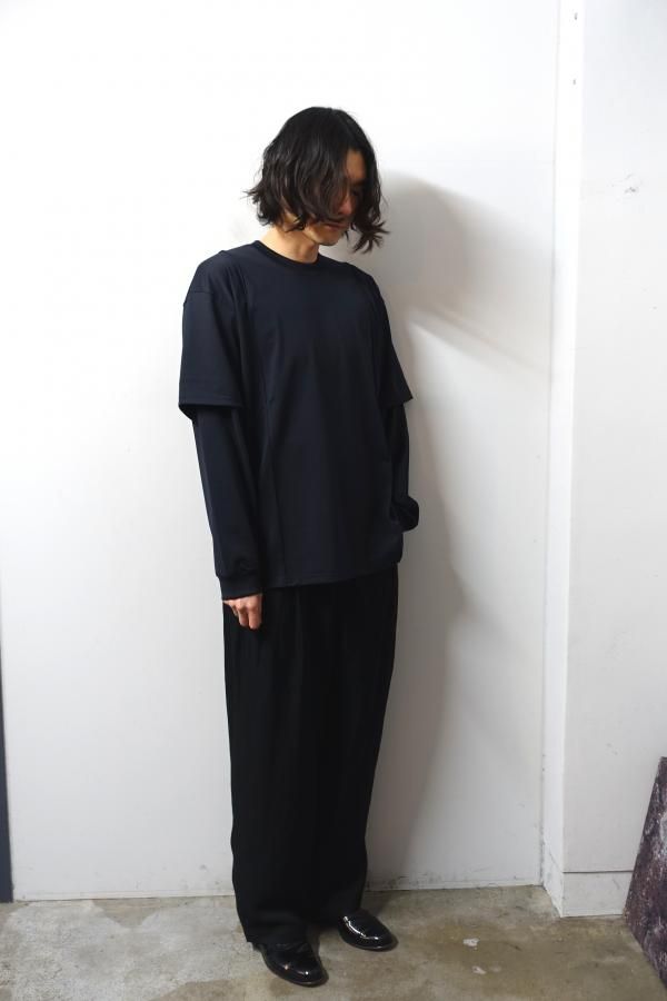 ssstein(シュタイン)/OVERSIZED LAYERED SLEEVE TEE/DARK NAVY