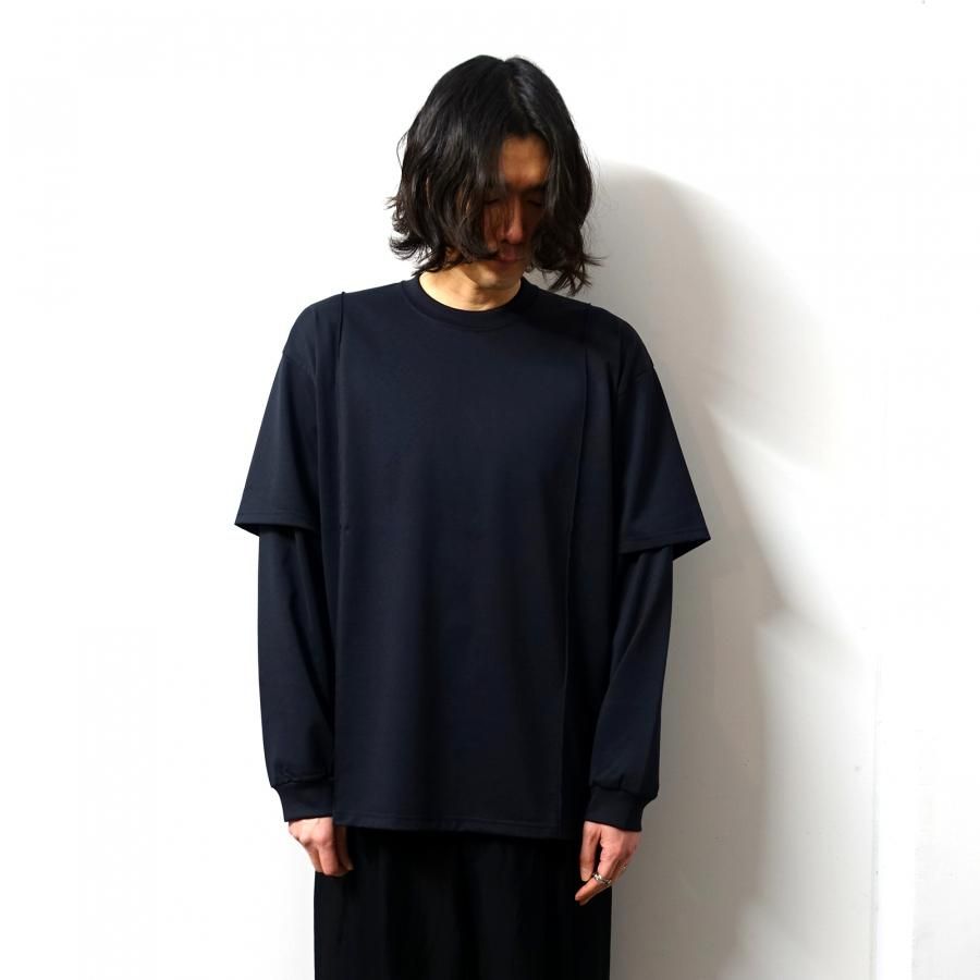 <img class='new_mark_img1' src='https://img.shop-pro.jp/img/new/icons13.gif' style='border:none;display:inline;margin:0px;padding:0px;width:auto;' />ssstein(奿)/OVERSIZED LAYERED SLEEVE TEE/DARK NAVY