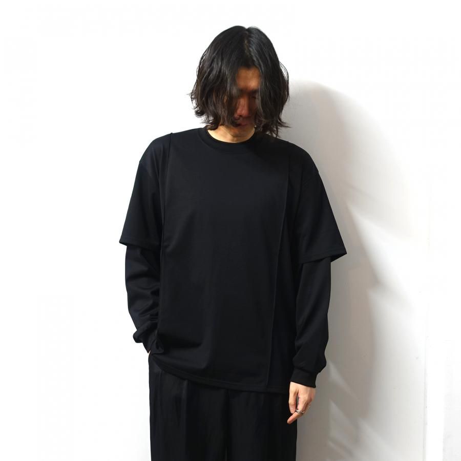 <img class='new_mark_img1' src='https://img.shop-pro.jp/img/new/icons13.gif' style='border:none;display:inline;margin:0px;padding:0px;width:auto;' />ssstein(奿)/OVERSIZED LAYERED SLEEVE TEE/BLACK