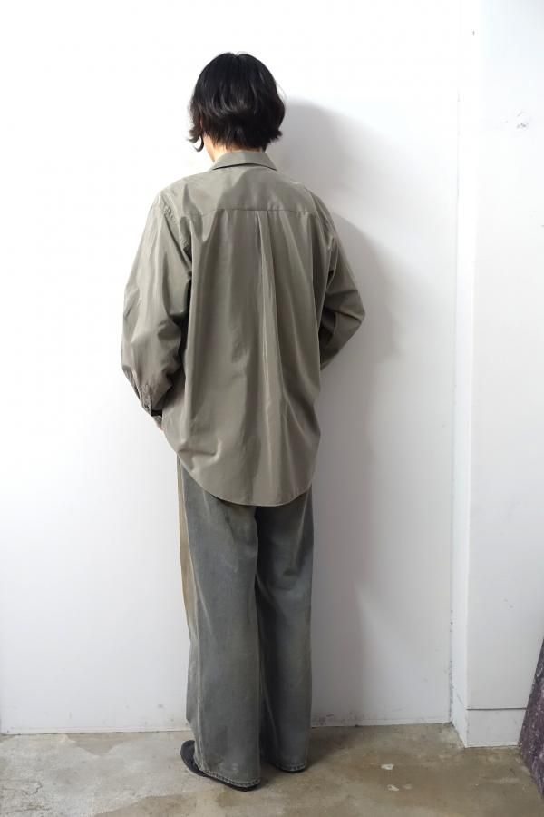 ssstein(シュタイン)/SILK/NYLON OVERSIZED SKIPPER SHIRT/BLACK