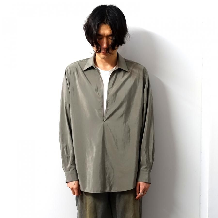 <img class='new_mark_img1' src='https://img.shop-pro.jp/img/new/icons13.gif' style='border:none;display:inline;margin:0px;padding:0px;width:auto;' />ssstein(奿)/SILK/NYLON OVERSIZED SKIPPER SHIRT/TAUPE