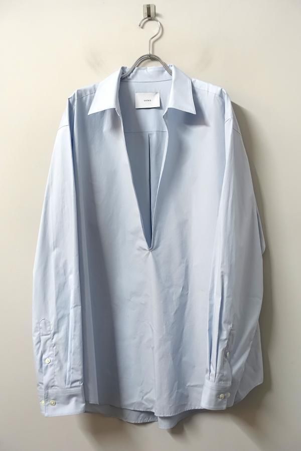 【美品】stein OVERSIZED PULLOVER SHIRT M stein / シュタイン】OVERSIZED CUPRO OPEN COLLAR SS SHIRT - GREY