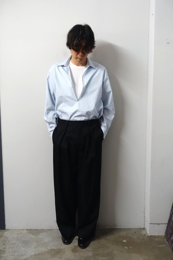 ssstein(シュタイン)/OVERSIZED SKIPPER SHIRT/OFF BLUE 通販