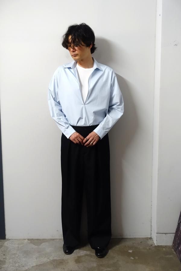 ssstein(シュタイン)/OVERSIZED SKIPPER SHIRT/OFF BLUE 通販 取り扱い