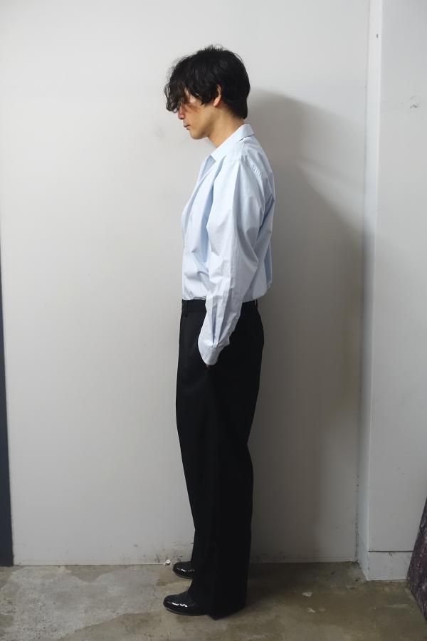 ssstein シュタイン　スキッパーシャツ ssstein / シュタイン】SILK NYLON SKIPPER SHIRT - BLACK