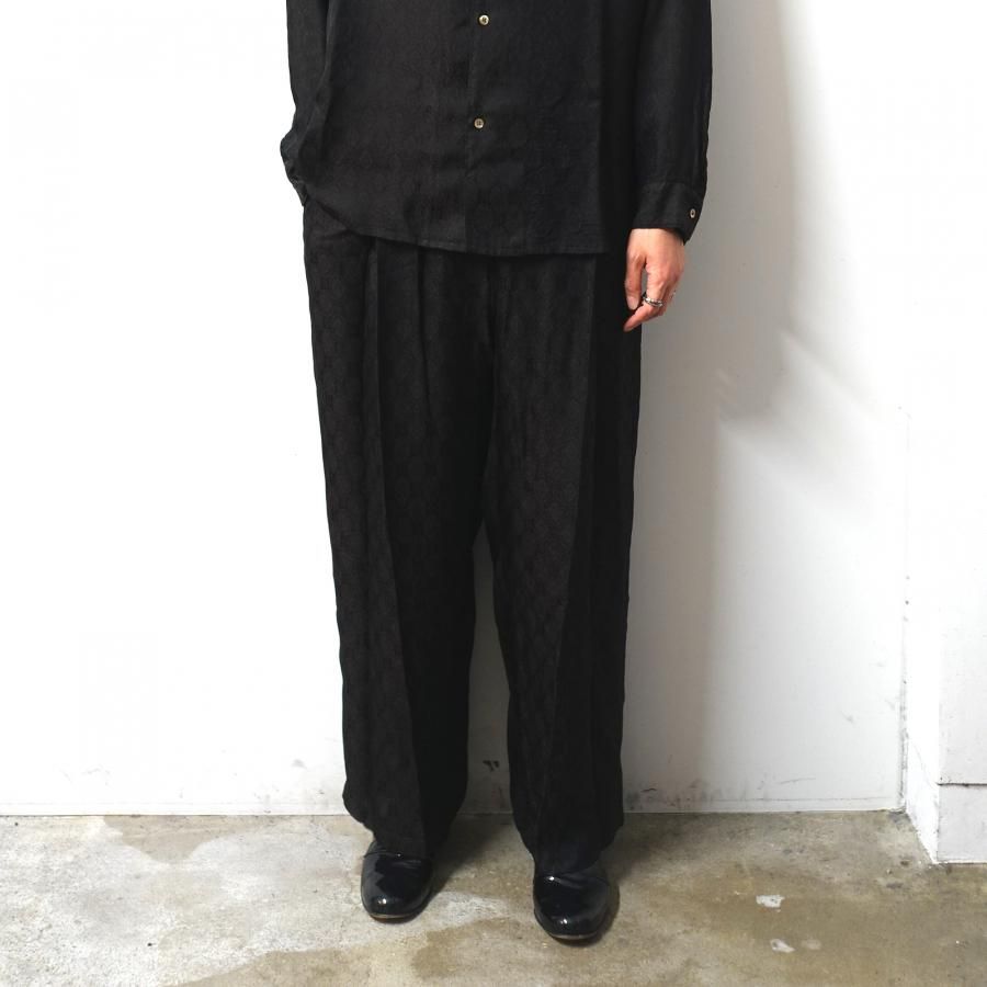 URU ネイビー スラックス サイズ3 L.O.X】【大きいサイズ】【秋冬】ウールブレンド 1タックパンツ